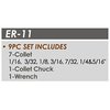 Hhip ER-11 1/2" Straight Shank Spring Collet Chuck Set 3900-1172